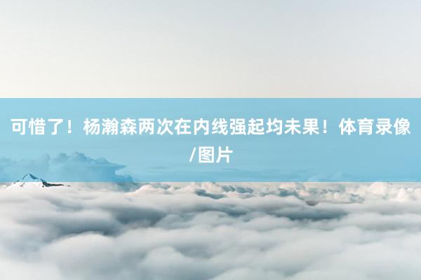 可惜了！杨瀚森两次在内线强起均未果！体育录像/图片
